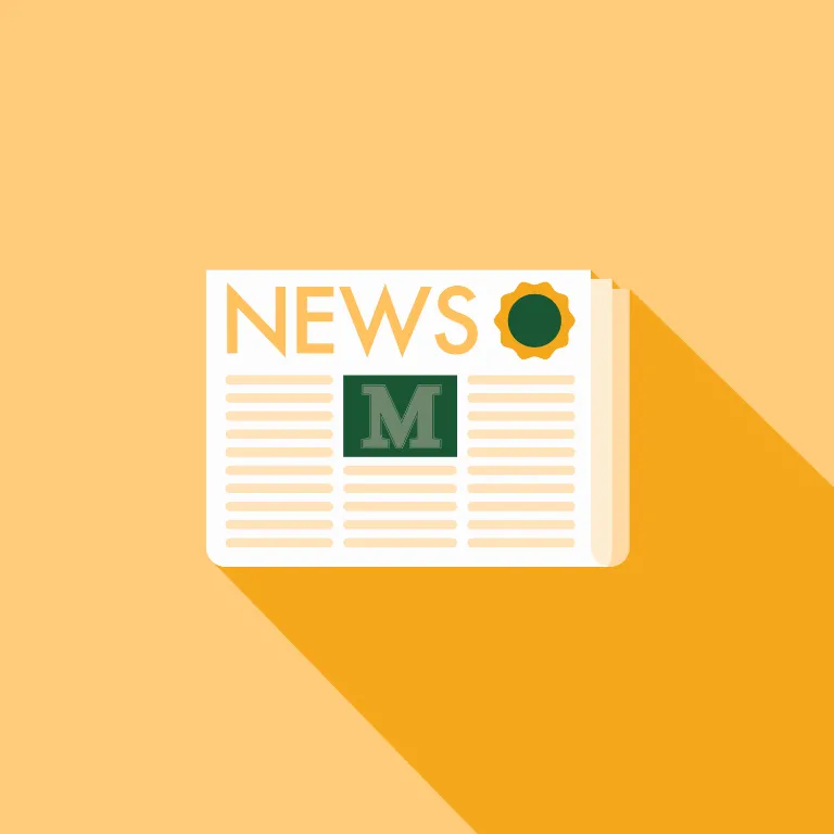 Gold Marywood University Newspaper illustration