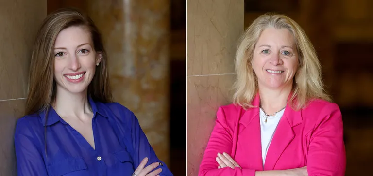 Fulbright winners, Kaitlyn Beaton, M.A., and Dr. Barbara Parker-Bell, Psy.D. respectively.