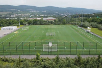 A view of the marywood turf, and the surrounding mountains of Dickson city from above